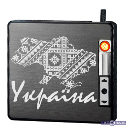 USB запальничка карта України з футляром у подарунковій упаковці LB-649U3