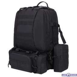 Чорний тактичний рюкзак + навісні сумочки Victory LB-414
