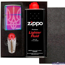 Zippo запальничка Герб України з бензином та кремнієм зиппо в подарунковому наборі Box151ZLu1