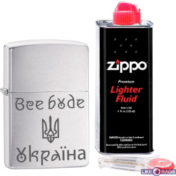 Zippo Все буде Україна Подарунковий набір Запальничка Zippo 200 + кремній + бензин